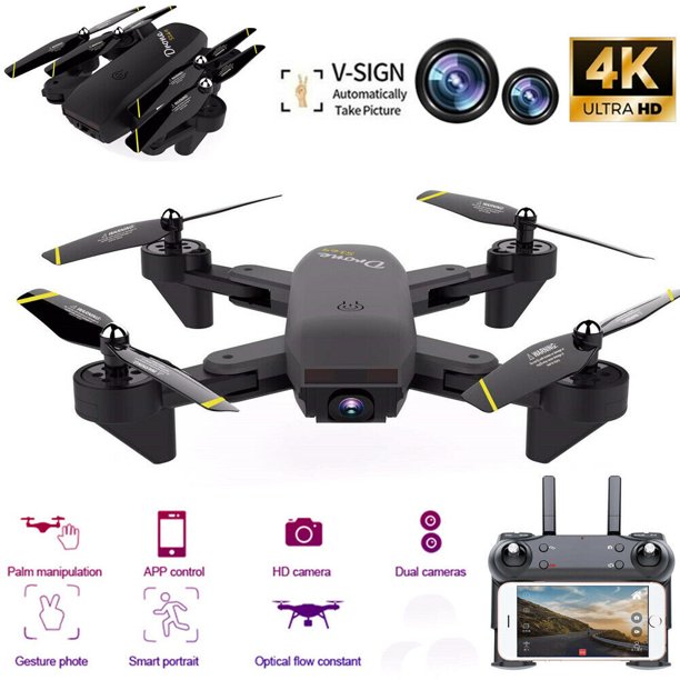Mini Drone Selfie WIFI FPV Dual HD Camera Foldable Arm RC Quadcopter