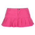 thumbnail image 4 of Women‘s Slim Ruffle Pleated Denim Skirts Y2K A-Line Short Jean Mini Skirts White L, 4 of 6