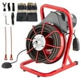 thumbnail image 2 of Studyset Drain Cleaner Machine,75FT x 1/2 Inch,Sewer Snake Auger Manual Feed, 370W Electric Drain Cleaning Machine with 6 Cutters & Foot Switch Electric Drain Snake for  1"-4" Pipes Sinks,Toilets, 2 of 6