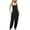 Black, variant on Women's Casual Bib Pants Long Jumpsuit Rompers Summer Tapered Leg Closed Cinch Bottom Adjustable Baggy Overalls Casual Harem Jumper Sleeveless Button Loose White Small