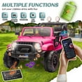 thumbnail image 4 of Arnahaishe 24V Ride On Car Toy, Electric Jeep with Remote Control, LED Light, USB and Bluetooth for Kids of 3-8, Pink, 4 of 6