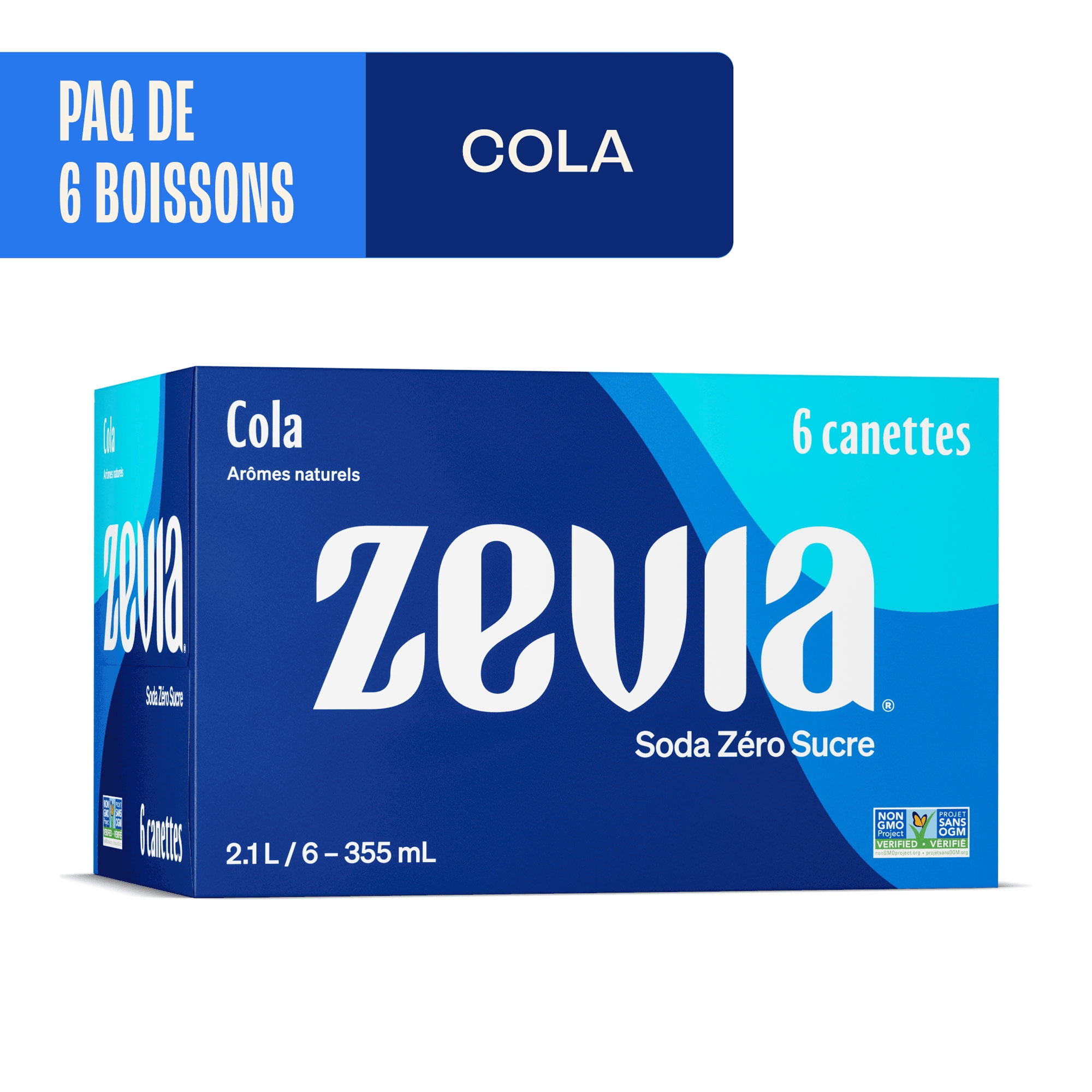 Zevia Cola, 355 ml, 6 pack cans, Cola 6 x 355 mL