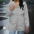 thumbnail image 4 of Rutainlusire Womens Solid Color Casual Windbreakers with Hood Jackets Rainproof Jacket For Women Waterproof And Zipper Windbreaker Long Sleeve Hooded Raincoat Jacket With Pockets, 4 of 5