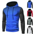 thumbnail image 2 of ZCFZJW Zip Up Hoodies for Mens Lightweight Fall Color Block Long Sleeve Hooded Sweatshirts Slim Fit Gym Workout Athletic Jackets with Pockets Black L, 2 of 5