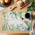 thumbnail image 2 of Summer Eucalyptus Placemats Set of 2, Leaf Plant Retro Linen Background Non-Slip Place Mats Washable Table Mats for Kitchen Dining Table Decorations Indoor/Outdoor, 2 of 9