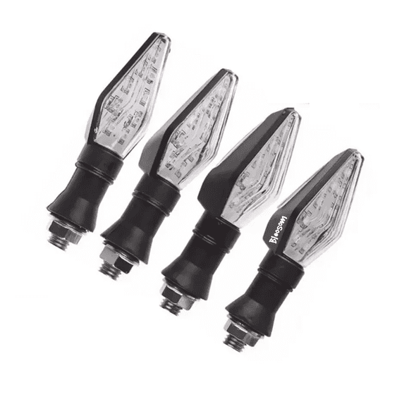 Set 4pz Direccionales Bloosom Led Moto Motocicleta Doble Funcion Negro
