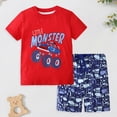 thumbnail image 2 of HCNTES Toddler Summer Outfits Toddler Clothes For Boy Short Sleeve Car Printing Tee Shorts 2-Piece Cool Boy Set for Zoo Trips Size 3-9T, 2 of 5