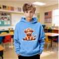 thumbnail image 2 of WAYUTE Girls Sweatshirts Cute Cow Print Hooded Sweatshirt for Boys Soft Casual Pullover with Pocket, 2 of 6