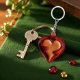 thumbnail image 1 of Hearth & Gear Leather Heart Keychain Handmade Cute For Her, 1 of 4