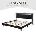 thumbnail image 6 of Forrise King Size Bed Frame with Upholstered LED Headboard, Built-in USB Ports & Power Outlets, No Box Spring Needed, Black, 6 of 6