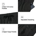thumbnail image 4 of Satankud Mens Knit Plaid Casual Cargo Shorts Zipper Pockets Quick Dry Elastic Waist Cargo Outdoor Hiking Shorts Black-40, 4 of 8