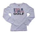 thumbnail image 1 of USA Golf - Olympic Games - Rio - Flag Women's Long Sleeve Grey T-Shirt, 1 of 2