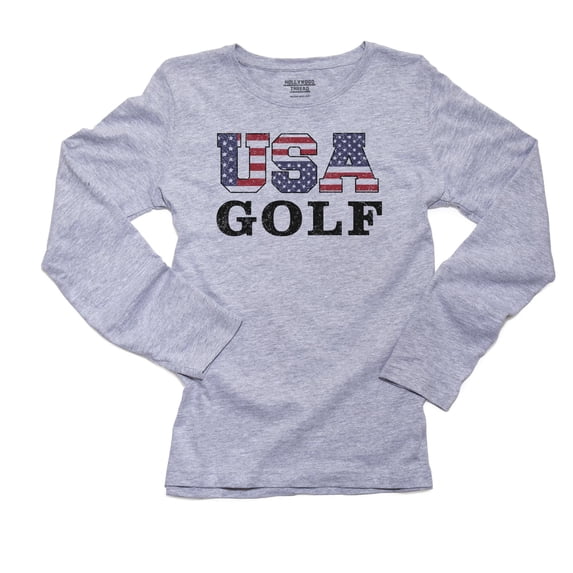 USA Golf - Olympic Games - Rio - Flag Women's Long Sleeve Grey T-Shirt