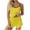 Yellow, variant on YuYuBao Womens Pajamas Sets Casual Solid Color Camisole Top Shorts Home Sleepwear 2 Piece Loungewear