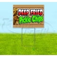 thumbnail image 1 of Deep Fried Pickle Chips (18" x 24") Yard Sign, Includes Metal Step Stake, 1 of 6