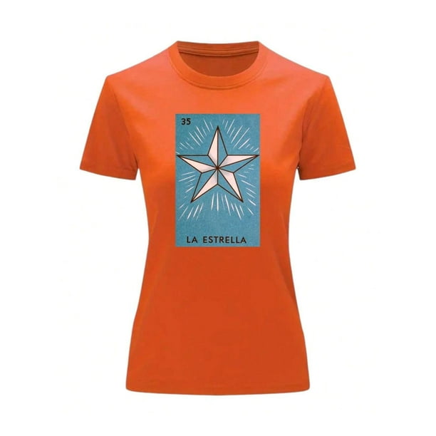 Playera Unisex De La Estrella De La Loteria Mexicana Color Rojo Talla Grande Marca Emil SaEs