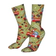 thumbnail image 5 of Xecao Cartoon Fire Truck Print Fashion No Heel Casual Crew Socks Cushioned Breathable for Men Women - Moisture wicking,Not easy to fade Suitable for daily, 5 of 7