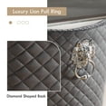 thumbnail image 4 of Velvet Bar Stools Set of 2 Modern Counter Height Bar Stools with Lion Pull Ring Tufted High Back, Nailhead Upholstered Barstools for Home Kitchen, Swivel Adjustable Stool Chair in Dark Grey, 4 of 9