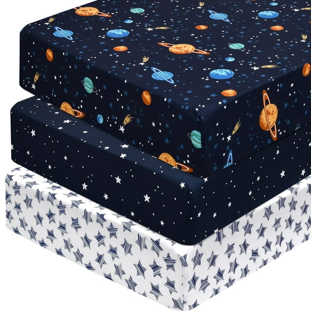 Sábanas ajustables PHF, transpirables, para bebés, 71 x 132 cm, paquete de 3