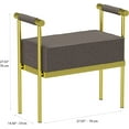 thumbnail image 2 of Modern Upholstered Bench Seat with Gold Frame,Ottoman Bench with Armrests, Entryway Bench Living Room Foot Rest Stool,Footrest Foot Stool with Sturdy Metal Frame, 2 of 8
