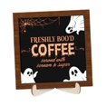 thumbnail image 4 of Letrero de escritorio de Halloween, letrero de madera para café, placa artística decorativa de fantasma para mesa Estilo F, 4 of 9