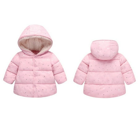

Gubotare Toddler Girl Clothes Baby Boys Girls Fall Winter Coats Solid Color Cotton Padded Jacket With Velvet Lining Hooded Zipper Kids Outerwear (6M-4T)
