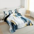 thumbnail image 3 of jejeloiu Ancient Splashing Ink Twin Comforter Sets,Blue White Gold Bedding Set For Men Women Reversible 2-Piece, 3 of 8