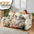 thumbnail image 4 of ZIATUBLES Recliner Cover for 3 Cushion Reclining Sofa, 8 PCS Stretch Recliner Couch Covers with Storage Pockets, Soft Fitted Furniture Protector for Living Room Decor, Hummingbird Peony Print, 4 of 9