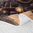 thumbnail image 5 of Castle Fairy Vintage Steam Train Quilt Full,Town Cloudscape Full Bedspread Sets for Themed Bedroom,Red Black, 5 of 7