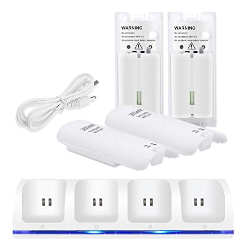 Replacement For Wii Remote Controller Charger For 4 In 1 Wii Charging Dock Station With 4pcs 2800mah Rechargeable Batteries For Wii U Controller Walmart Com Walmart Com