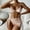 A_Pink, variant on MGDXOX Women's 3 Piece Bikini Sets Halter Triangle Tie Fishnet Mesh Swimsuits with Beach Skirt Swimwear Set Pink S