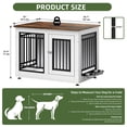 thumbnail image 3 of Uforic 39" Dog Crate Furniture, Wooden Indoor Dog Kennel with Adjustable Feet and 2 Removable Bowls, Dog Crate Side End Table, White, 3 of 9