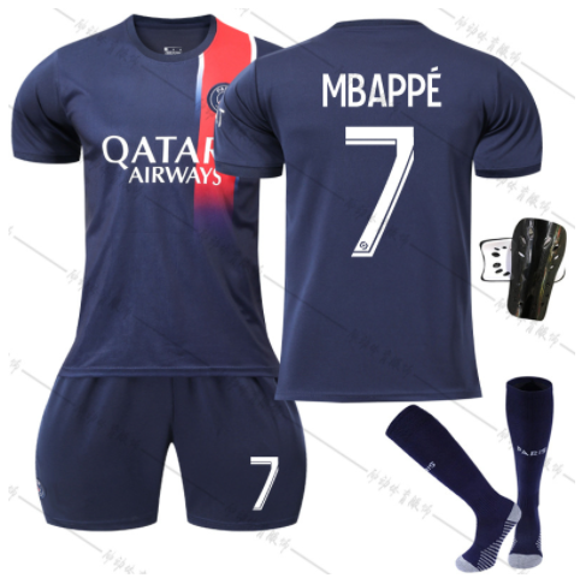2023 New Men's and Women's Football Team Jersey suit Paris Home MBAPPE 7# children's sport running Soccer Uniforms set for boys and girls