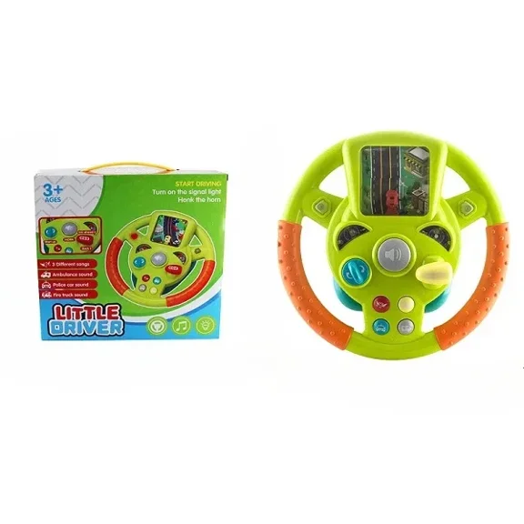 Montessori Steering Wheel Toy | Musical Driving Simulator with Lights & Sound, Sensory Pretend Play Travel Gift for Toddlers