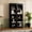 Black, variant on Farmhouse Buffet TV Stand | Versatile Use in Different Rooms | Wood Grain Top and Black Base Design | Spacious Drawers for Convenient Storage