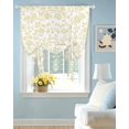 thumbnail image 2 of Yellow Flower Tie Up Curtains for Window, Thermal Insulated Balloon Shade Adjustable Rod Pocket Curtains Valance Panels for Kitchen Bathroom Cafe 42 x 54 Vintage Farmhouse Boho Leaf Spring Plant, 2 of 6