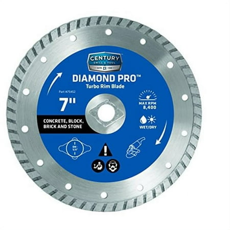 UPC: 0081838754525 | Century Drill & Tool 75452 7 in. Diamond Turbo Rim Saw Blade