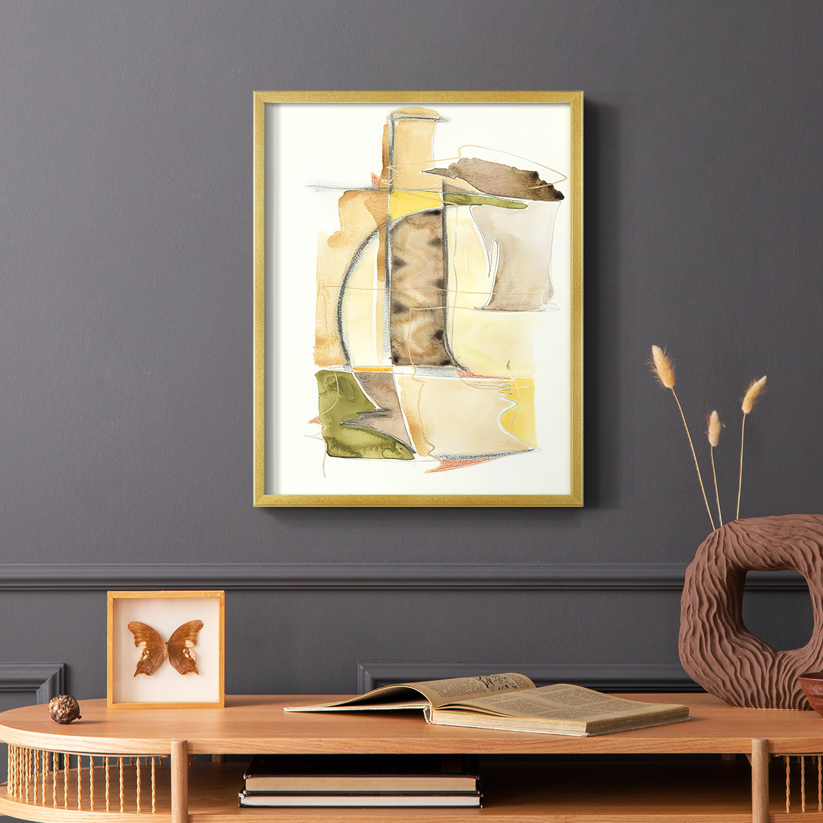 Brown Sugar II Framed Print in Gold Solid Wood Framed Print No Nail Hanging