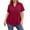 Red, variant on Plus Size Tunic Tops for Women with Pleats 3-Button V Neck Short Sleeve Solid Casual Flowy Blouse Shirts (XL, Red)