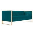 thumbnail image 2 of Manhattan Comfort Vector 3-Seat Velvet Upholstered Sofa in Aqua Blue, 2 of 9