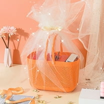 Portable Shower Caddy Basket,Plastic Organizer Storage Baskets with Handles,Shower Caddy Bins Organizer for Bathroom and kitchen,College Dorm ,Kitchen,Camp,Gym (Orange)