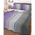 thumbnail image 3 of Quilts Twin Size, Purple Gray Ombre Soft Comforter Bedding Set for Bed, Vintage Country Wooden Lightweight Quilted Bedspread with Pillow Cover(2 Pieces) for All Season, 68x86 Inch, 3 of 6