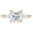 thumbnail image 3 of 3.5 ct Asscher Cut Genuine Cultured Diamond VS1-VS2 J-K 14K Rose Gold Three-Stone Promise Wedding Statement Engagement Designer Ring size 9, 3 of 7