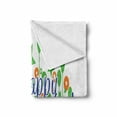 thumbnail image 2 of Retirement Party Soft Flannel Fleece Throw Blanket, Calligraphy Retirement Font with Balloons and Stars, Cozy Plush for Indoor and Outdoor Use, 50" x 60", Fern Green Dark Blue, by Ambesonne, 2 of 6
