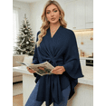 thumbnail image 5 of Women's Elegant Shawl Wraps Soft Open Front Poncho Sweater for Spring Fall Winter, 5 of 6