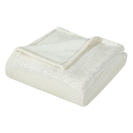 Mainstays Royal Plush Glitter Throw Blanket, White - Walmart.com ...