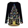 thumbnail image 5 of Christmas Long Sleeve Shirts for Women Christmas Tree Print Tunic Long Sleeve Round Neck Tunic Tops Trendy Sweatshirts, 5 of 5