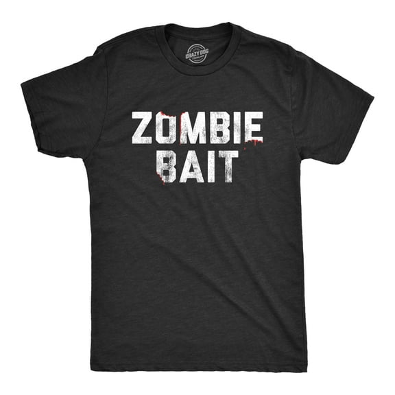 Mens Zombie Bait T shirt Funny Undead Gas Mask Apocalypse Graphic Novelty Tee Graphic Tees