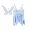 thumbnail image 2 of Gupgi Costume d'Halloween pour Femmes Fairy, Robe Mini Transparente en Dentelle à Bretelles Spaghetti, Col en V, Décolleté Plongeant, avec Ailes de Papillon, 2 of 9