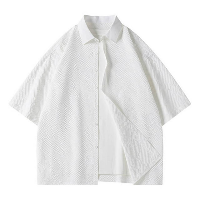 Gspmoly Mens Shirts, Men'S Short Sleeved Solid Color Button Short Sleeved Going Out Tops Prime Deals